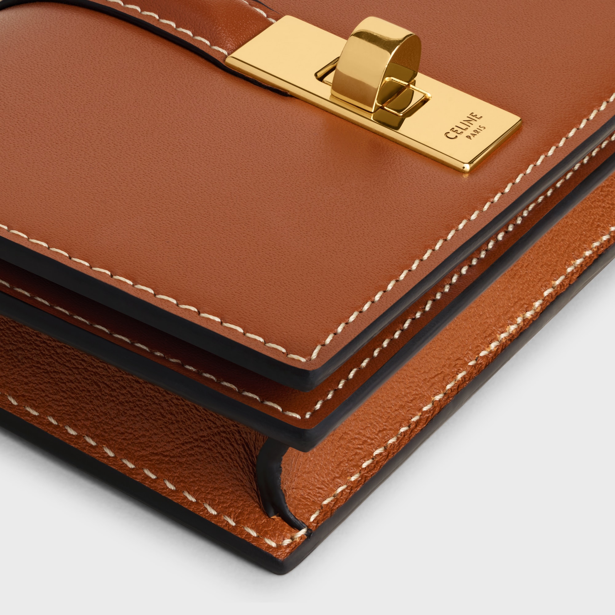 CARD HOLDER WITH FLAP 16 IN SATINATED CALFSKIN TAN - Image 5
